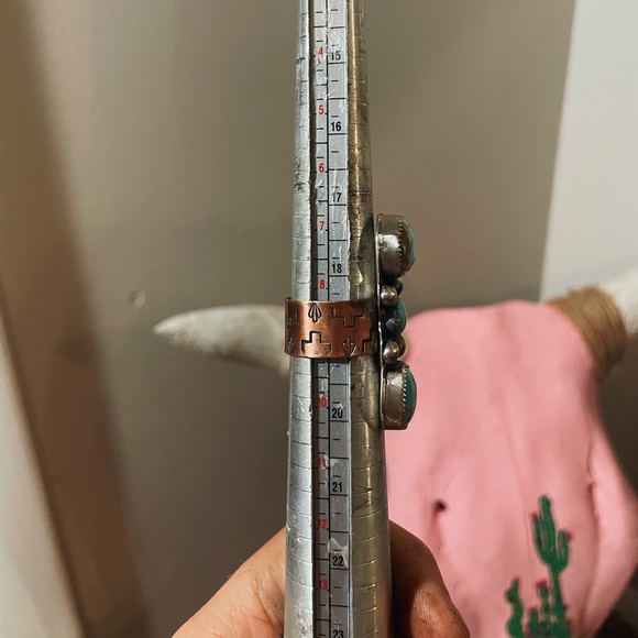 Genuine Turquoise & Sterling Silver Ring sz 8.5 - Picture 6 of 8